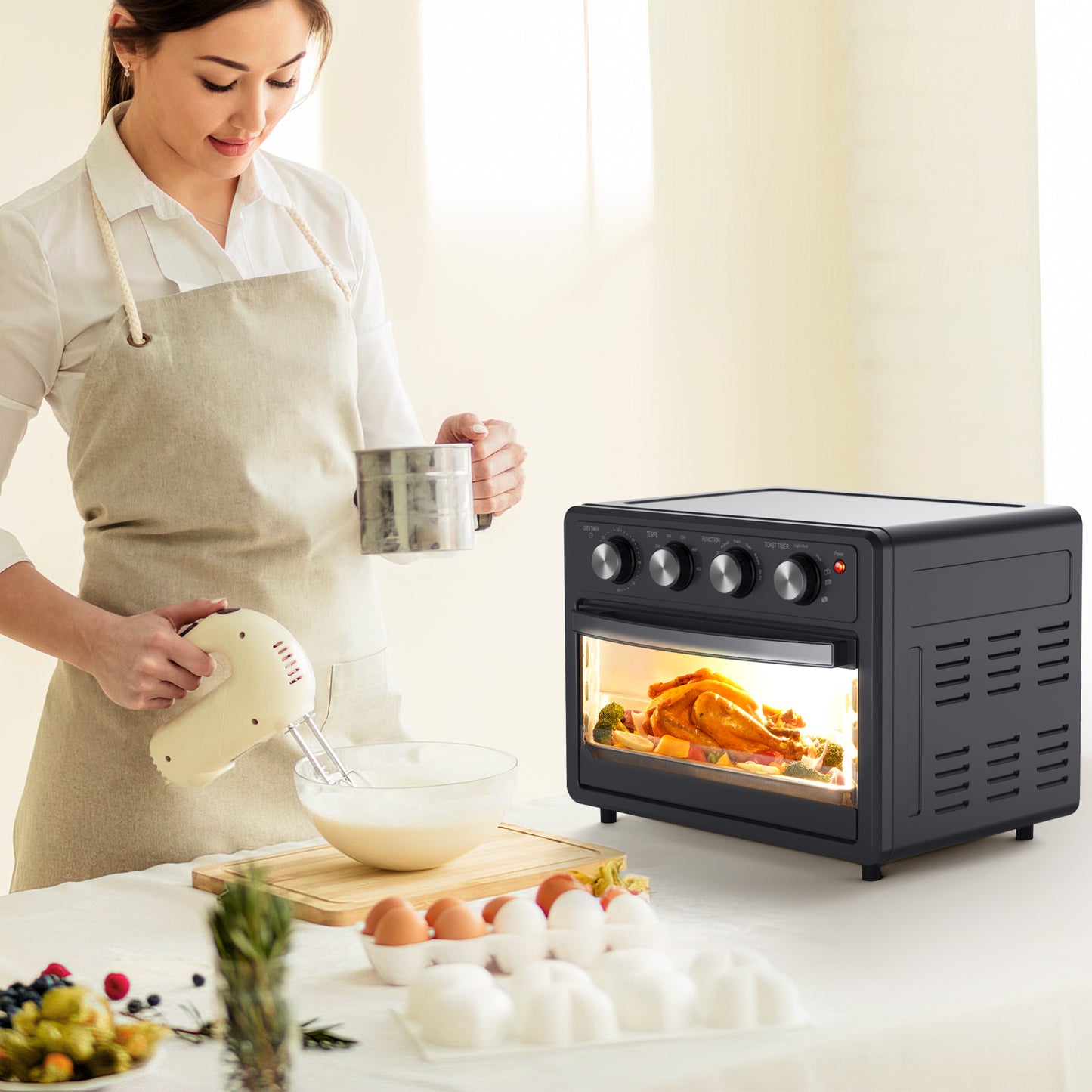 Sure-Crisp® Air Fryer Toaster Oven, air fryer, oil, kitchen, oven, food